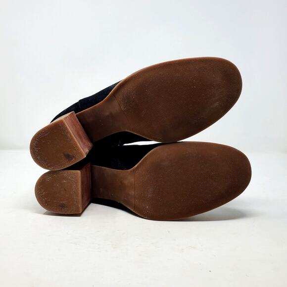 Tory Burch Sofia 65MM Suede Ankle Booties Leather Perfect Black 50895 Size 9 - Picture 8 of 9